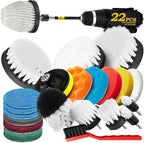 Holikme 22Pack Drill Brush Attachments Set, Scrub Pads & Sponge, Buffing Pads by Holikme