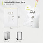 EKO 1.6 Gallon / 3-6 Liter, Extra-Strong Unscented Garbage Bags, Easy-Dispense - Image 5