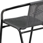 Flash Furniture Lila Modern Rattan Indoor/Outdoor Stackable Dining Chairs, Stacking Rattan Bistro Chairs for Patio or Restaurant, Set of 4, Gray - Image 12