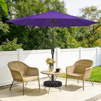 MEWAY 9ft Patio Umbrella Outdoor Table Umbrellas with Push Button Tilt and Crank, Market Umbrella 8 Sturdy Ribs for Deck, Garden, Pool and Backyard, Dark Purple - Image 2
