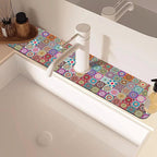 Faucet Draining Mat For Kitchen Sink Mexican Tiles Diatom Mud Absorbent Drain - Image 2