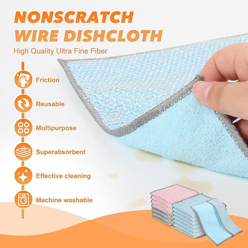 12Pack Multipurpose Wire Dishwashing Rags, Upgrade Non Scratch Wire Dishcloth - Image 2