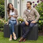 Greesum 31 Gallon Deck Box for Outside, All Weather Outdoor Storage Boxes for Patio Furniture Set, Package Delivery Box,Garden Tools, Gray(Set of 2) - Image 4