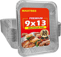 9x13 Aluminum Foil Pans, 30 Pack Disposable Trays Half Size Heavy Duty Tin Pans by Unknown