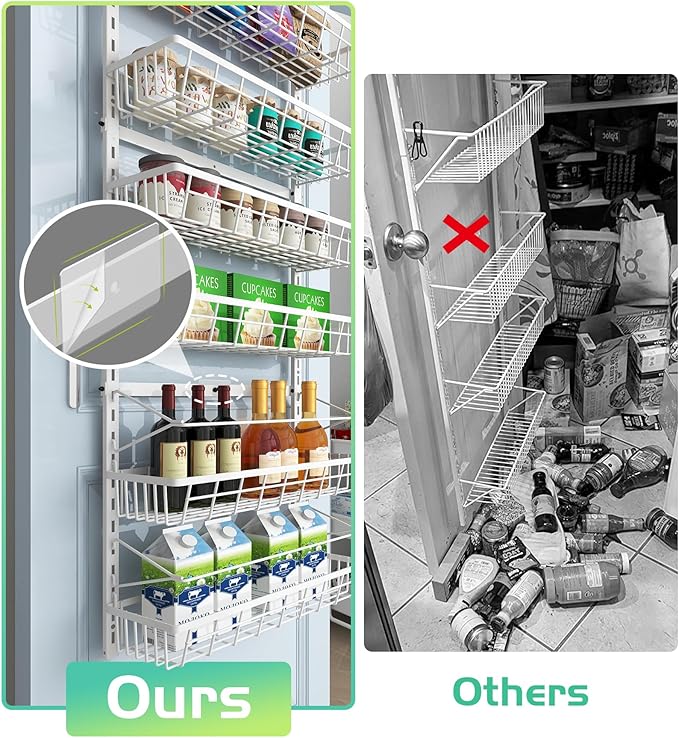 Over The Door Pantry Organizer, Wall Mount Spice Rack, Pantry Hanging Storage - Image 5