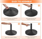 Yaheetech 31lbs Umbrella Base, Heavy Duty Patio Umbrella Base Stand, Round Resin Umbrella Base Stand, Outdoor Market Umbrella Base for Garden, Backyard, Beach - Image 5