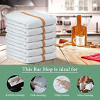 Bar Mop Gold Stripe 6 lbs 16x19 Pack of 36 100% Cotton Double Stitched Route - Image 3