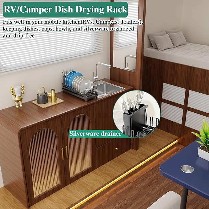 Small Dish Drying Rack for Kitchen Counter, Dish Drainer Drying Rack - Image 4