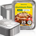 9x13 Aluminum Pans with Lids, Extra Heavy Duty Half Size Disposable Foil Pans by Unknown