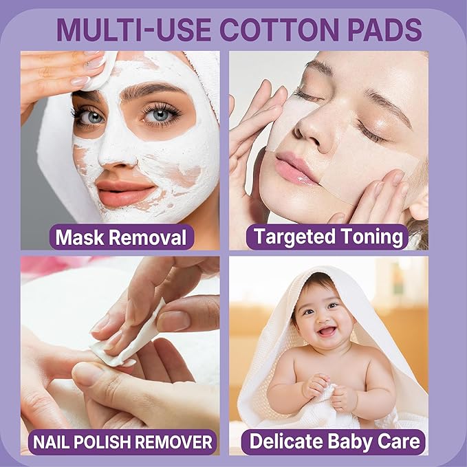 Extra Large Cotton Pads, Lint-Free Triple-Layer, Soft & Hypoallergenic - Image 6