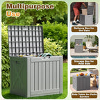 Flamaker Resin Deck Box 40 Gallon Waterproof Outdoor Indoor Storage Box Imitation Wood Resin for Patio Furniture Garden Tools and Pool (Gray) - Image 5