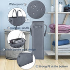 Odonata Slim Laundry Hamper Handles Collapsible Laundry Basket Thin Dirty - Image 5