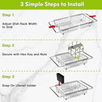 JASIWAY Dish Drying Rack in Sink, Expandable Stainless Steel Dish Drainer - Image 8