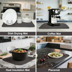 2-Pack Dark Gray Dish Drying Mat 18 x 24 inches – XL Drying Matt Kitchen Counter - Image 5