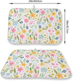 Spring Yellow Pink Blue Floral Dish Drying Mats 18x24 Inch Watercolor Flower - Image 2