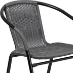 Flash Furniture Lila 2 Pack Gray Rattan Indoor-Outdoor Restaurant Stack Chair - Image 11