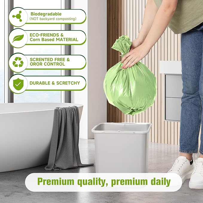 Rishipahu Small Trash Bags 4-6 Gallon Biodegradable, Unscented & Leakage-Proof - Image 4
