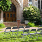 VINGLI 10 Pack Folding Chairs with Padded Seats, Metal Frame with Pu Leather Seat & Back, Capacity 350 lbs, Gray - Image 6