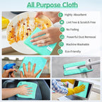 FIXSMITH Turquoise Microfiber Cleaning Cloth -Pack of 8, Highly Absorbent - Image 5