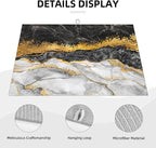 Gold and Black Grey Kitchen Drying Mat Black Gold Marble Decor Microfiber Dish - Image 5