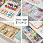 STORi SimpleSort 3-Piece Stackable Clear Drawer Organizer Set | 12" x 6" x 2" - Image 4