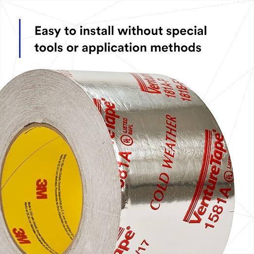 3M Venture Tape UL181A-P Aluminum Foil Tape 1581A, Rigid and Flexible Duct - Image 7
