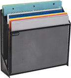 Mind Reader Vertical File Storage, Desktop Organizer, Wall Mount, Metal Mesh - Image 4