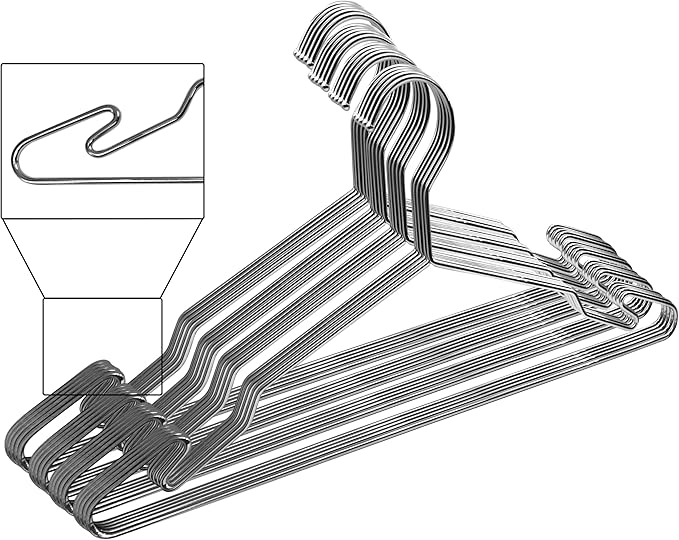 Heavy Duty Metal Hangers with Unique Hook Design Durable & Sturdy Coat Hangers by MLMDLux