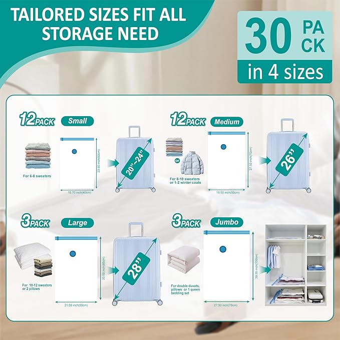Cozy Essential Travel Vacuum Storage Bags - Image 4