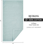 REDKISS 4Pack Luxury Hand Towels, 16x32 Inch 450 GSM 100% Turkish Cotton - Image 3