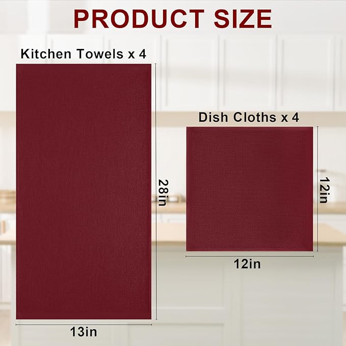 Homaxy 100% Cotton Kitchen Towels and Dishcloths Set - Image 3