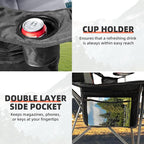 2 Pack Folding Camping Chairs for Adults - High Back Padded Outdoor Lawn Chairs with Lumbar Support & Cup Holder, 400lbs Heavy Duty Portable Camping Chairs Set (Black & Light Gray) - Image 7