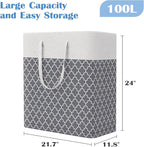 BlissTotes 3-Pack Laundry Basket, Freestanding＆Waterproof Laundry Hamper - Image 2