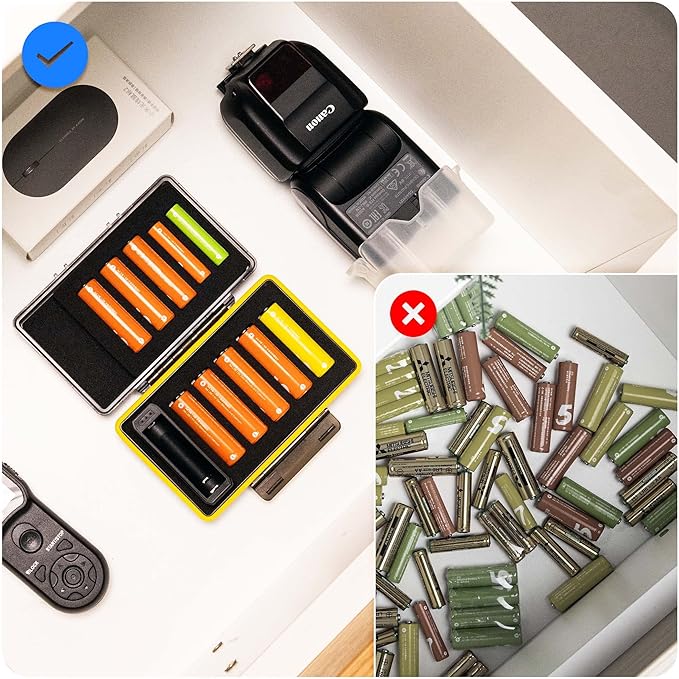 Detachable Battery Tester for AA and AAA Batteries, 10 Slots Battery Case for 8 - Image 6