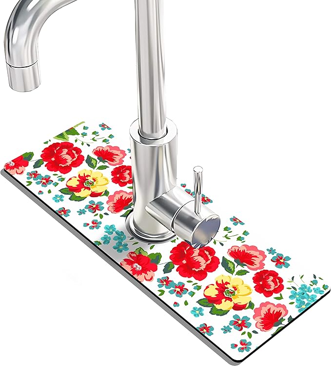 Kitchen Sink Splash Guard Faucet Mat Super Absorbent Fast Drying Mat Sink by THIDEAPE