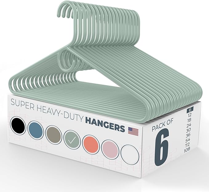 Neaties Super Heavy Duty Clothes Hangers 6 Pack – Made in The USA - 10lb by NeatiesHangers