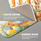 Giwawa Easter Bunny Dish Drying Mat Eggs Carrot Dishes Drainer Pad Absorbent - Image 3