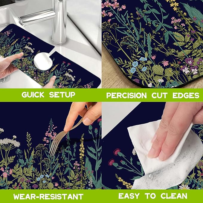 Kitchen Sink Splash Guard Faucet Mat Super Absorbent Fast Drying Mat Guard - Image 5