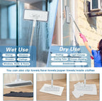 Disposable Dust Mop with 3 Shiny Cleaning Wipe Cloths, 360°Spin No Wash Mop - Image 6