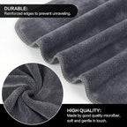 SINLAND Microfiber Facial Cloths Fast Drying Washcloth 12inch x 12inch Grey 6 - Image 3