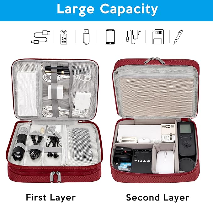 CILLA Electronic Organizer Travel Case, Travel Cord Organizer Case Portable - Image 7