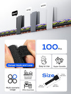 Adhesive Wire Management, Adjustable Cable Straps, Sticky-Back Cord Organizer - Image 2