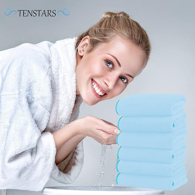 TENSTARS Silk Hemming Hand Towels - Image 4