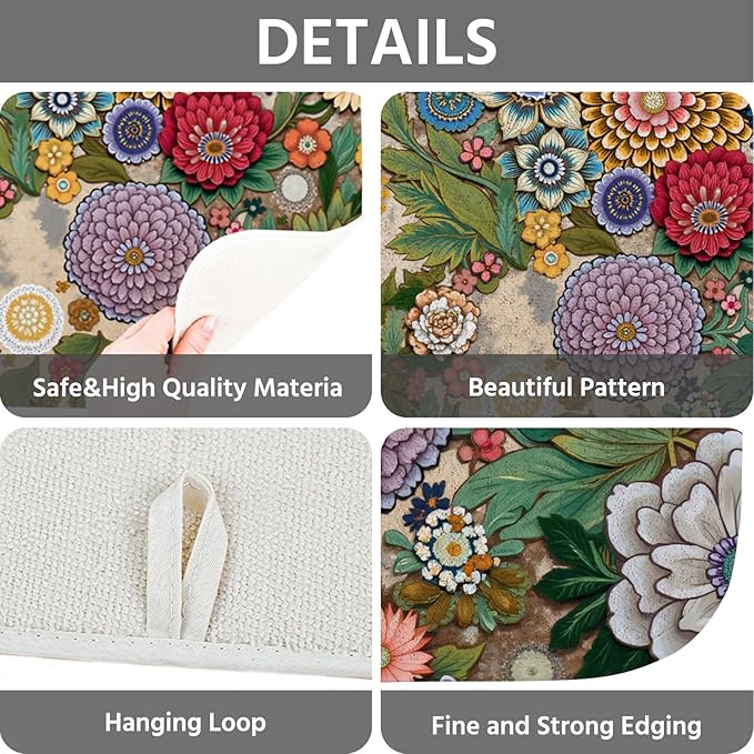 Dish Drying Mat for Kitchen Counter 16x18 Inch, Super Absorbent Dish Drainer Mat - Image 4