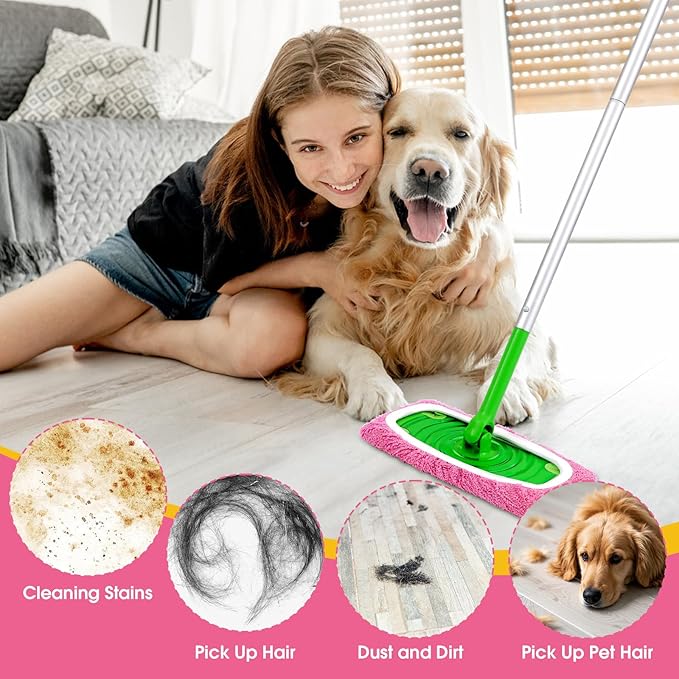 8Pcs Pink Reusable Mop Pads, Microfiber Mop Pads Compatible - Image 7