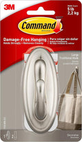 3M Command 17053BN Traditional Plastic Hook, Brushed Nickel by Command