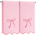 2 Pcs Pink Scalloped Hand Towels by Fanfanwin