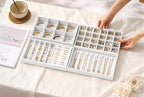 Velvet Jewelry Drawer Organizer Trays – White Stackable Jewelry Storage Inserts - Image 3