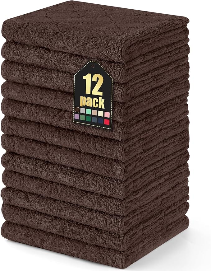 Homaxy 12 Pack Dish Towels for Kitchen, Super Soft and Absorbent Coral Velvet by Homaxy