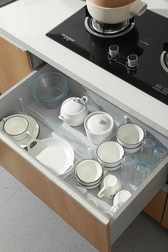 6 Pack Adjustable Drawer Dividers 3.15" Expandable Clear Drawer Dividers - Image 8